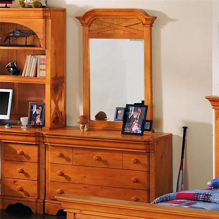 4 Drawer Single Dresser and Vertical Mirror